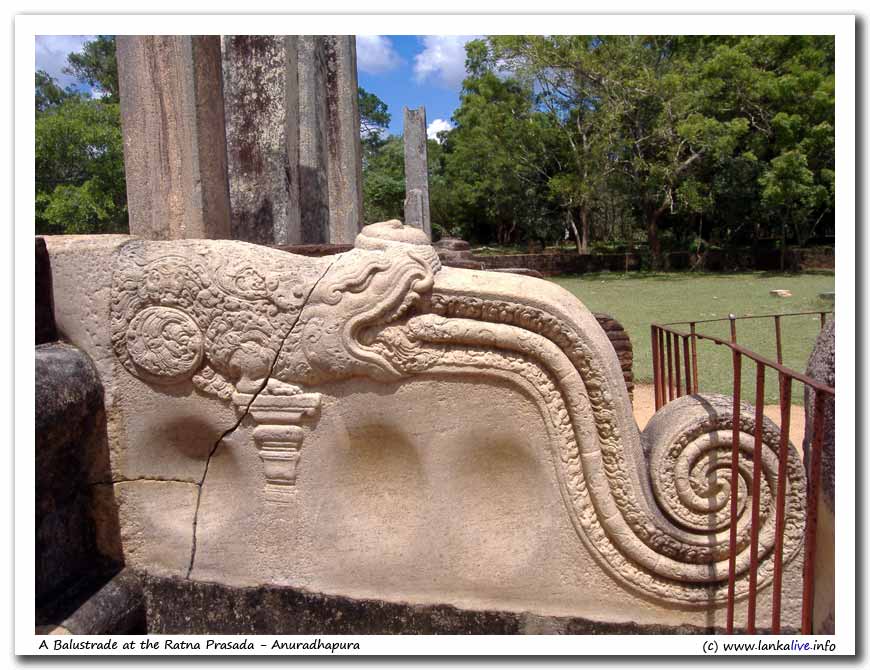 The mythical Makara (Dragon) on the Balustrade ( Korawak gala)